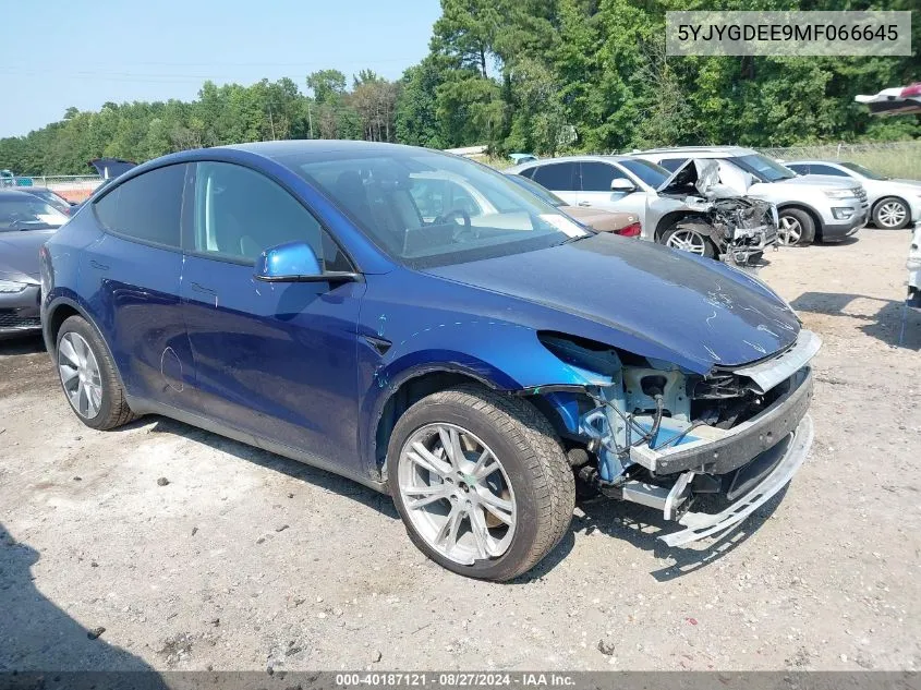 2021 Tesla Model Y Long Range Dual Motor All-Wheel Drive VIN: 5YJYGDEE9MF066645 Lot: 40187121