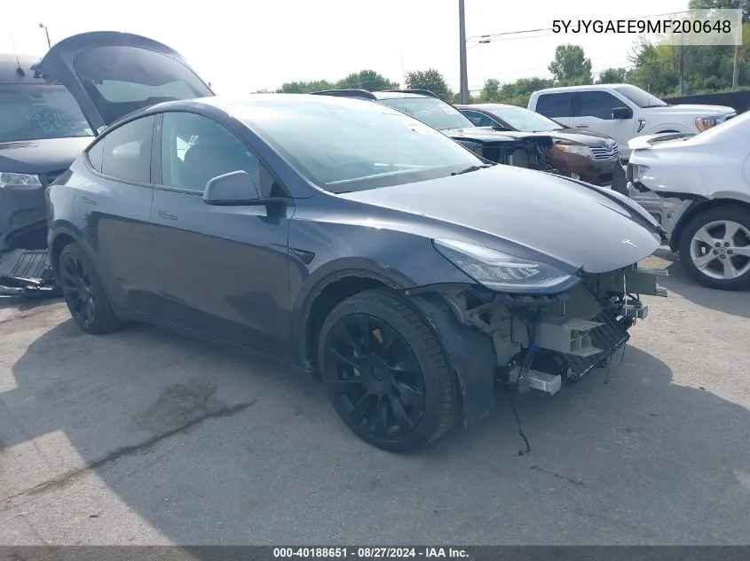 5YJYGAEE9MF200648 2021 Tesla Model Y Long Range Dual Motor All-Wheel Drive