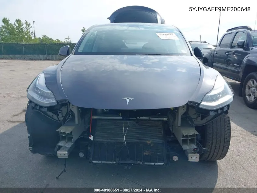 5YJYGAEE9MF200648 2021 Tesla Model Y Long Range Dual Motor All-Wheel Drive