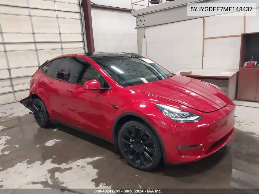 5YJYGDEE7MF148437 2021 Tesla Model Y Long Range Dual Motor All-Wheel Drive