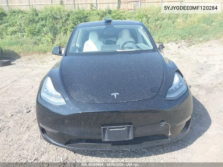 2021 Tesla Model Y VIN: 5YJYGDEE0MF120284 Lot: 40255664