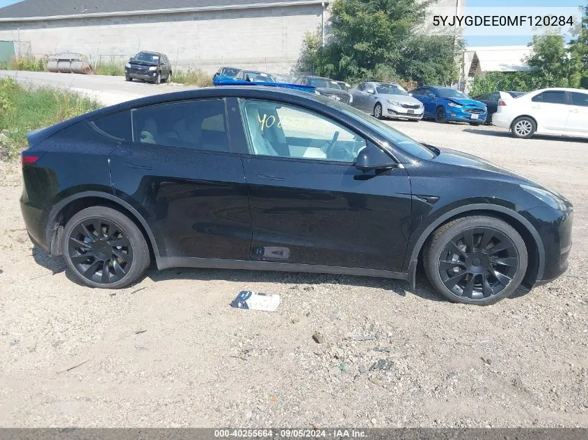 2021 Tesla Model Y VIN: 5YJYGDEE0MF120284 Lot: 40255664