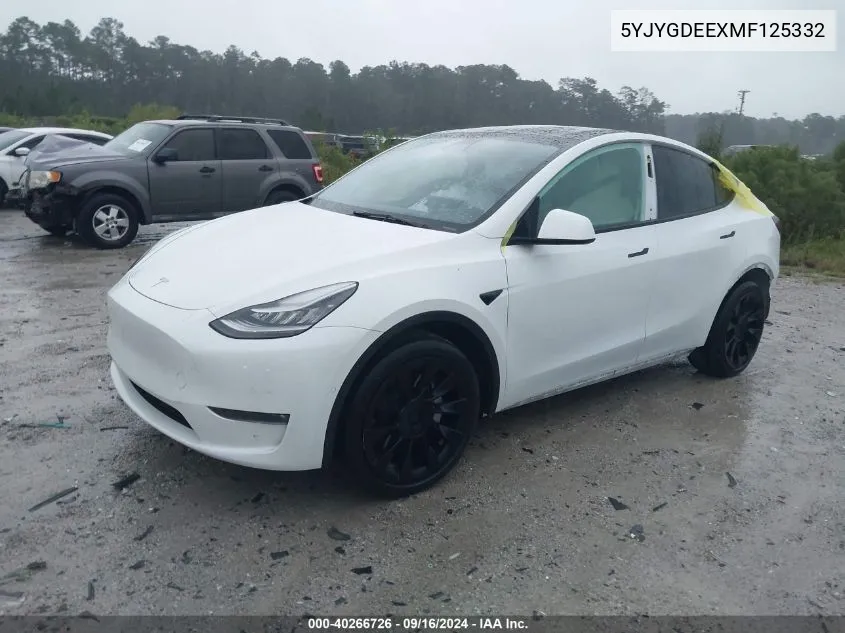 5YJYGDEEXMF125332 2021 Tesla Model Y