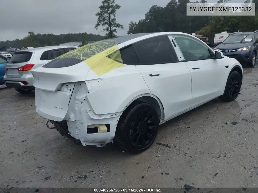 5YJYGDEEXMF125332 2021 Tesla Model Y