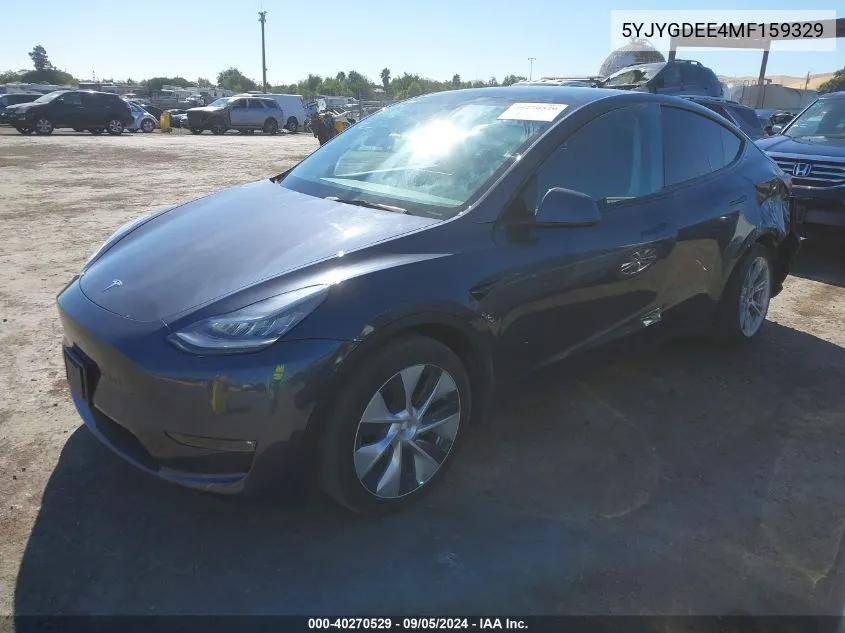 2021 Tesla Model Y VIN: 5YJYGDEE4MF159329 Lot: 40270529