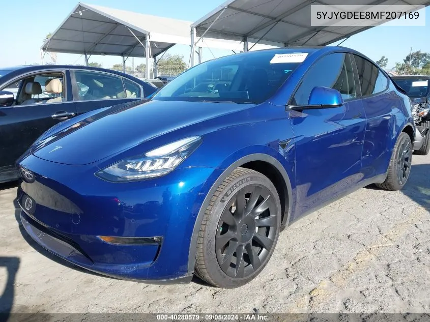 5YJYGDEE8MF207169 2021 Tesla Model Y