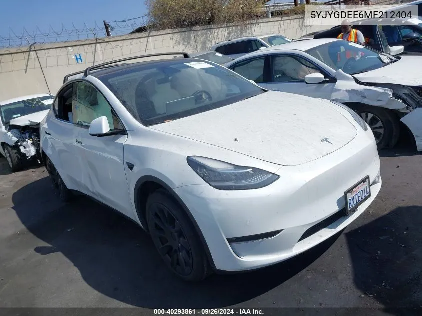 5YJYGDEE6MF212404 2021 Tesla Model Y