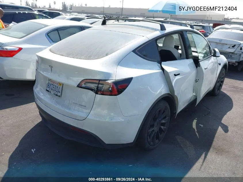 5YJYGDEE6MF212404 2021 Tesla Model Y