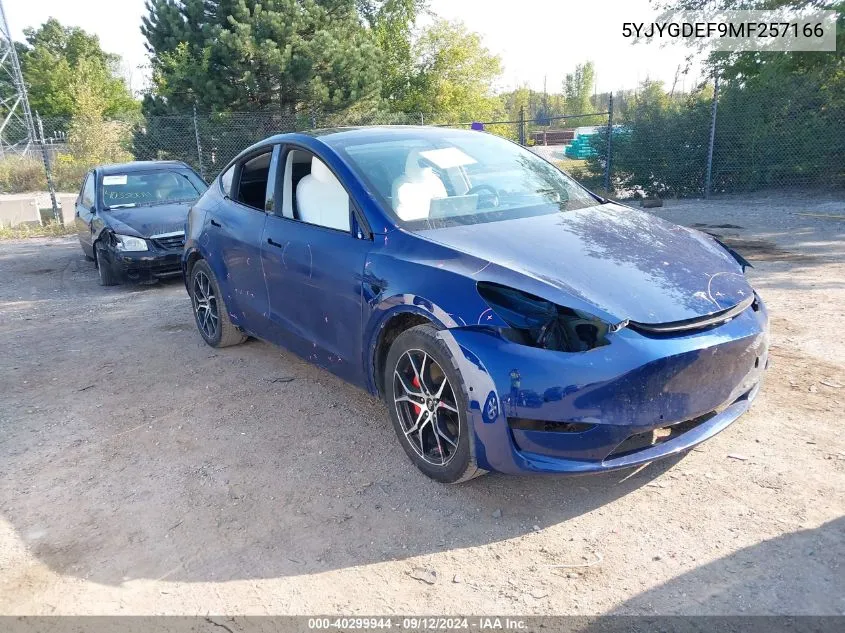 5YJYGDEF9MF257166 2021 Tesla Model Y