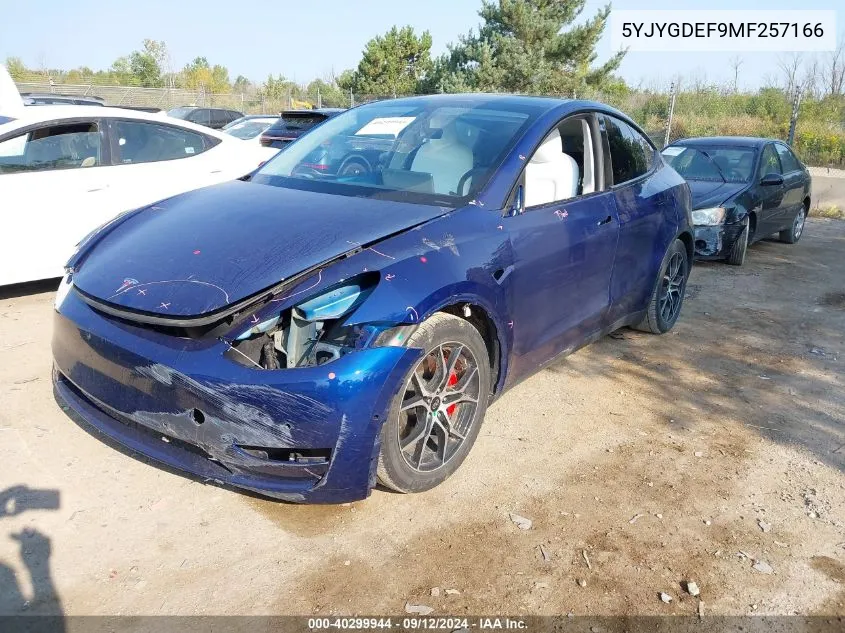 5YJYGDEF9MF257166 2021 Tesla Model Y