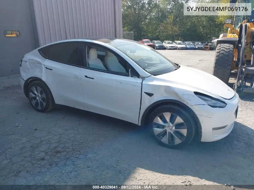 2021 Tesla Model Y Long Range Dual Motor All-Wheel Drive VIN: 5YJYGDEE4MF069176 Lot: 40329041