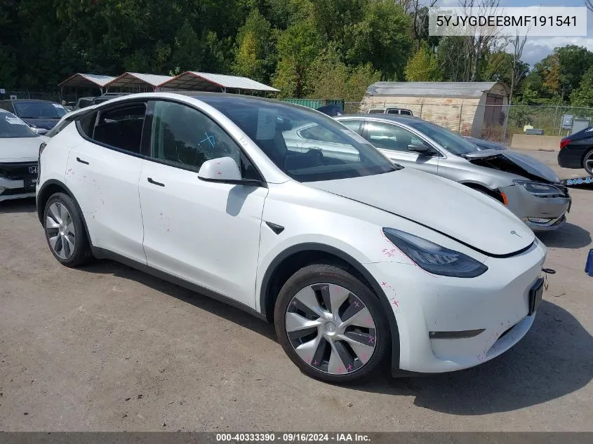 5YJYGDEE8MF191541 2021 Tesla Model Y