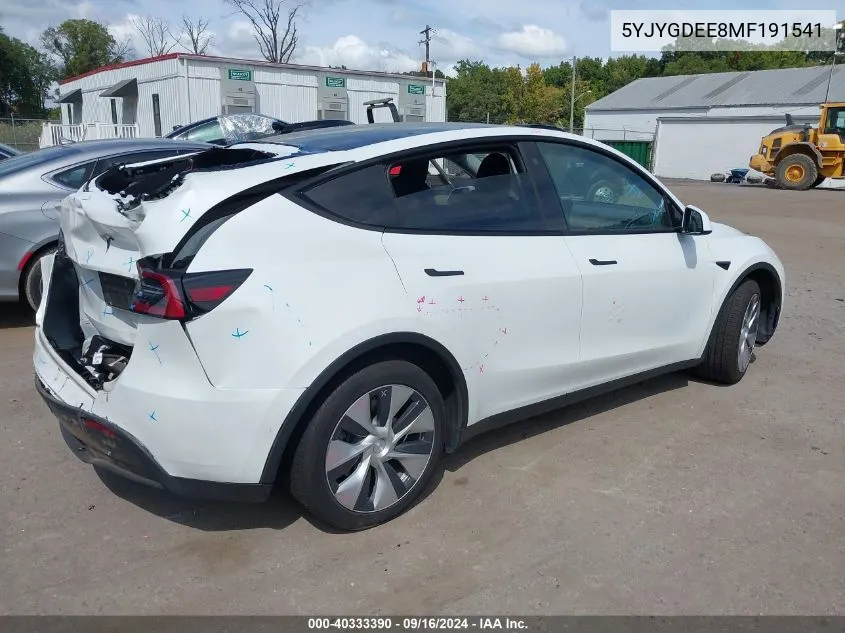 5YJYGDEE8MF191541 2021 Tesla Model Y