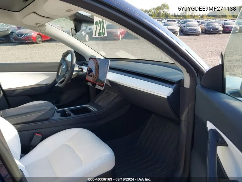 5YJYGDEE9MF271138 2021 Tesla Model Y