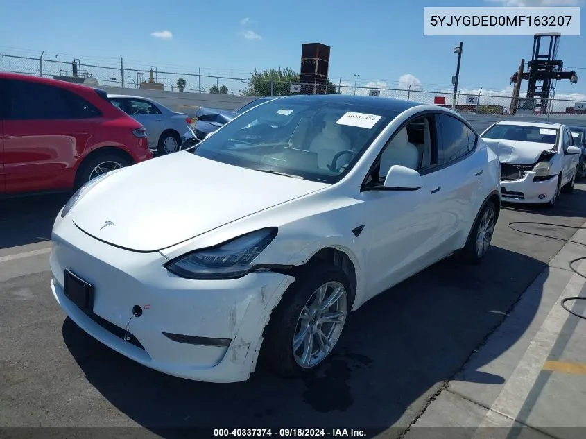 5YJYGDED0MF163207 2021 Tesla Model Y Standard Range Rear-Wheel Drive