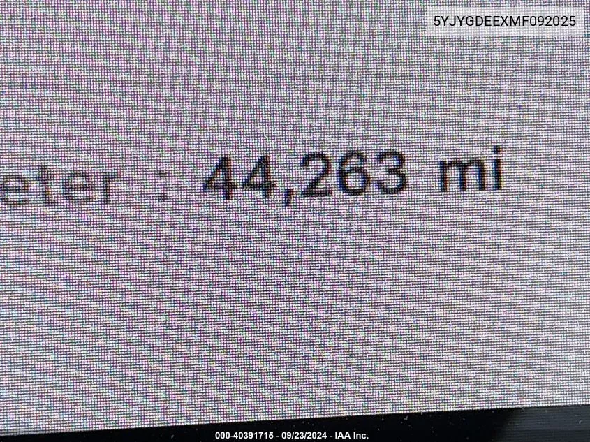 2021 Tesla Model Y VIN: 5YJYGDEEXMF092025 Lot: 40391715