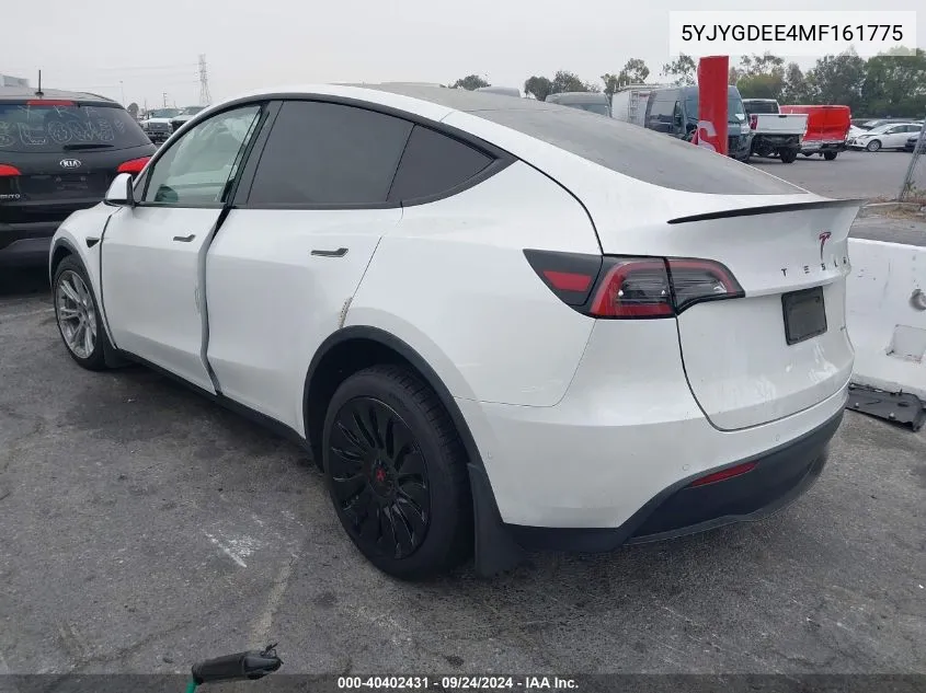 5YJYGDEE4MF161775 2021 Tesla Model Y