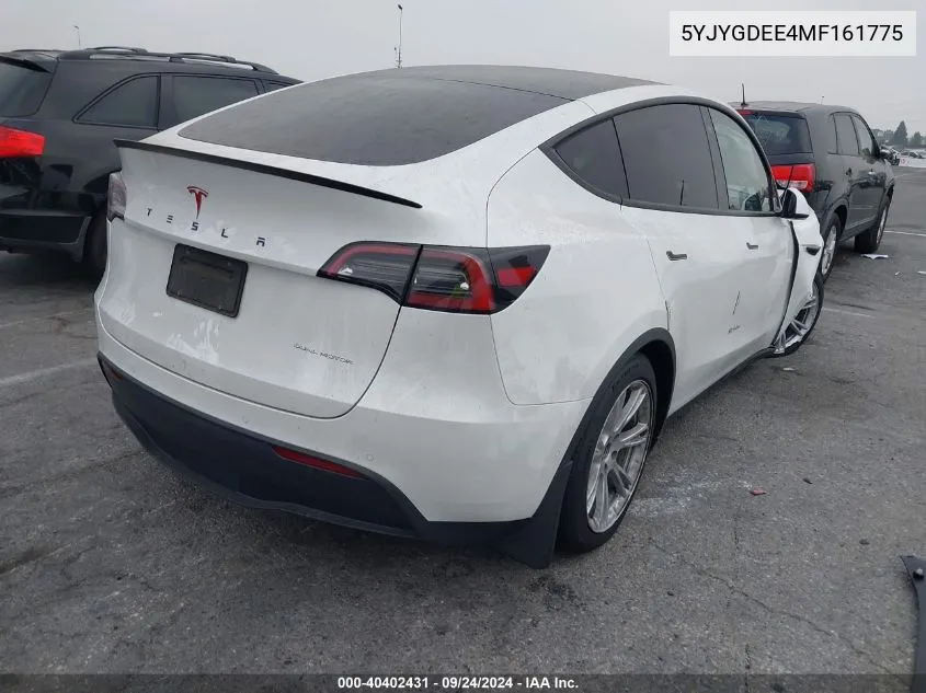 2021 Tesla Model Y VIN: 5YJYGDEE4MF161775 Lot: 40402431