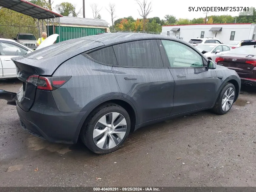 2021 Tesla Model Y VIN: 5YJYGDEE9MF253741 Lot: 40409291