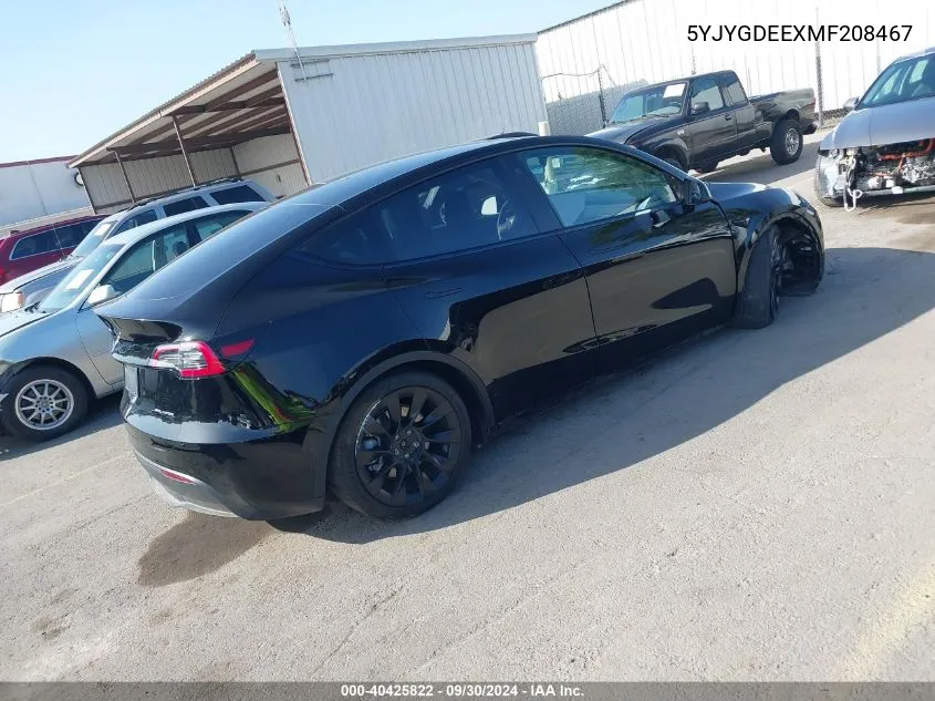 5YJYGDEEXMF208467 2021 Tesla Model Y