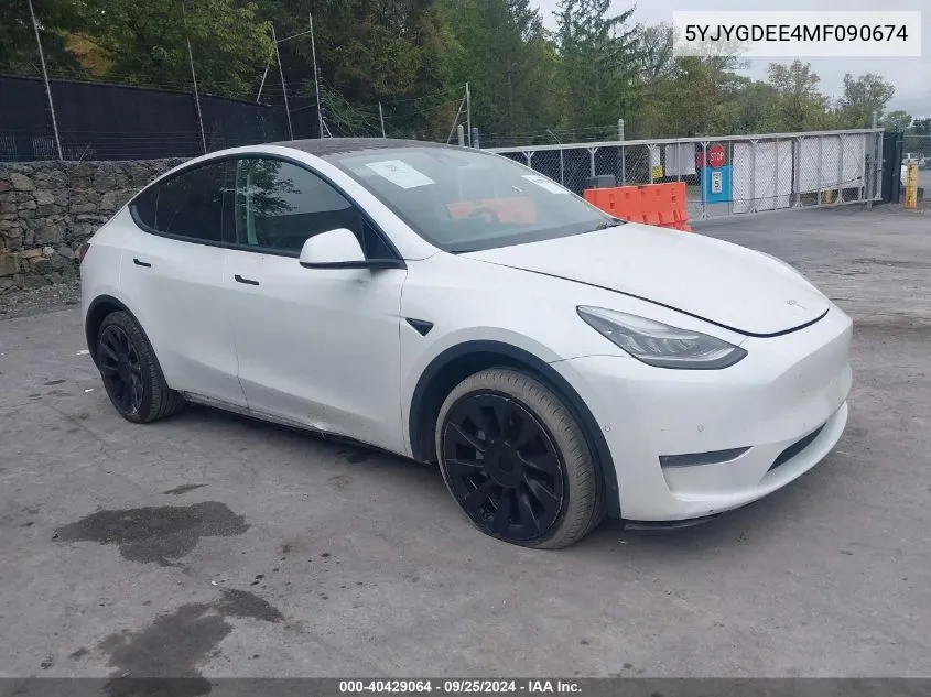 5YJYGDEE4MF090674 2021 Tesla Model Y Long Range Dual Motor All-Wheel Drive