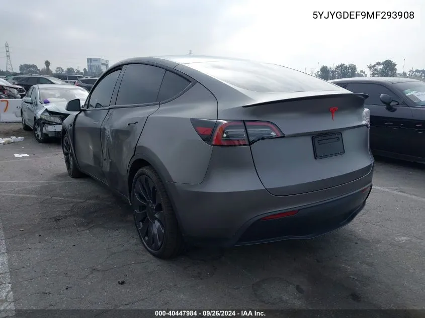 5YJYGDEF9MF293908 2021 Tesla Model Y