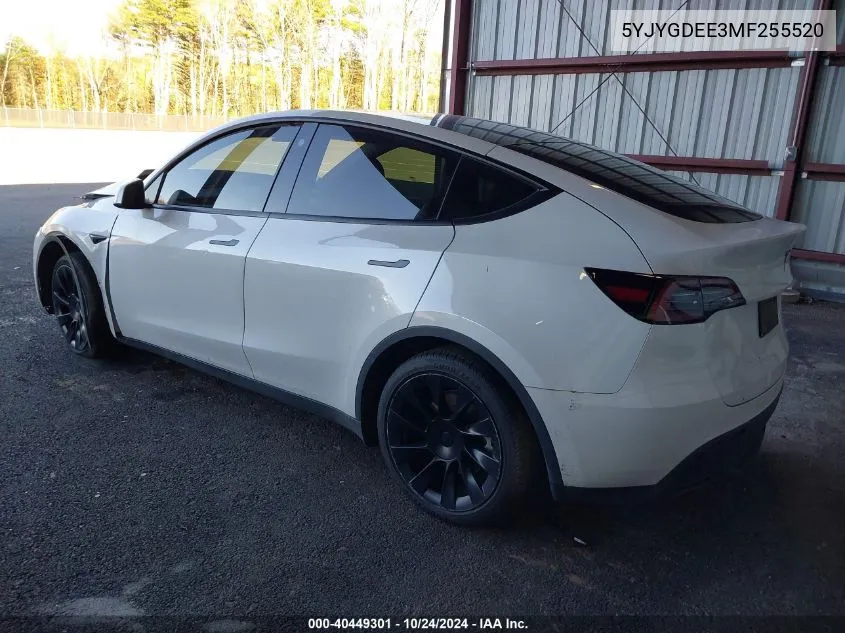 2021 Tesla Model Y Long Range Dual Motor All-Wheel Drive VIN: 5YJYGDEE3MF255520 Lot: 40449301