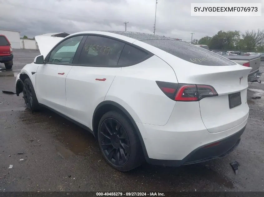 2021 Tesla Model Y Long Range Dual Motor All-Wheel Drive VIN: 5YJYGDEEXMF076973 Lot: 40455279