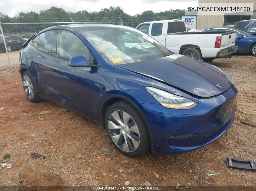 5YJYGAEEXMF145420 2021 Tesla Model Y