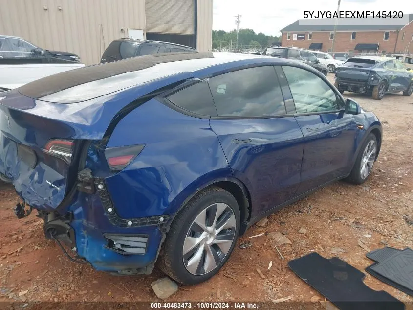 5YJYGAEEXMF145420 2021 Tesla Model Y