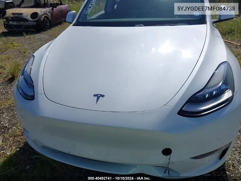 2021 Tesla Model Y VIN: 5YJYGDEE7MF084738 Lot: 40492741