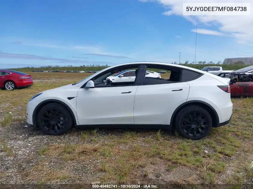 2021 Tesla Model Y VIN: 5YJYGDEE7MF084738 Lot: 40492741