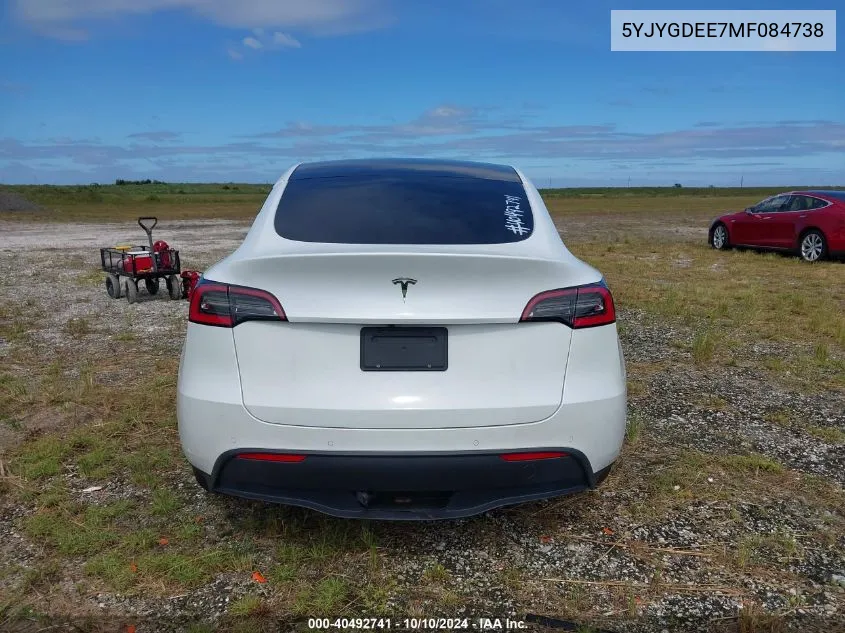 2021 Tesla Model Y VIN: 5YJYGDEE7MF084738 Lot: 40492741