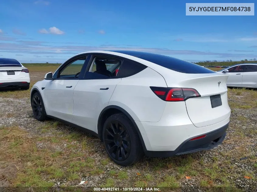 2021 Tesla Model Y VIN: 5YJYGDEE7MF084738 Lot: 40492741