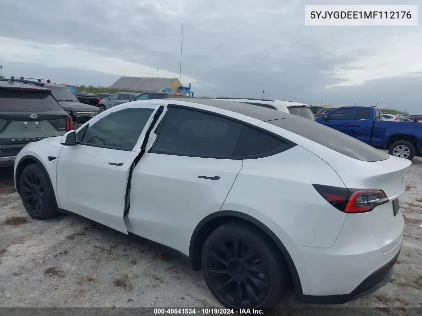 2021 Tesla Model Y Long Range Dual Motor All-Wheel Drive VIN: 5YJYGDEE1MF112176 Lot: 40541534