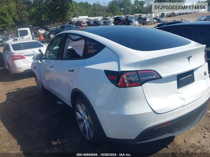 2021 Tesla Model Y Long Range Dual Motor All-Wheel Drive VIN: 5YJYGDEEXMF174854 Lot: 40544936