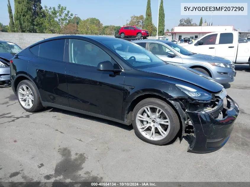 2021 Tesla Model Y Long Range Dual Motor All-Wheel Drive VIN: 5YJYGDEE3MF207290 Lot: 40554134