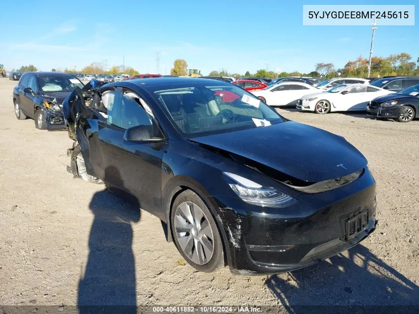 2021 Tesla Model Y Long Range Dual Motor All-Wheel Drive VIN: 5YJYGDEE8MF245615 Lot: 40611852