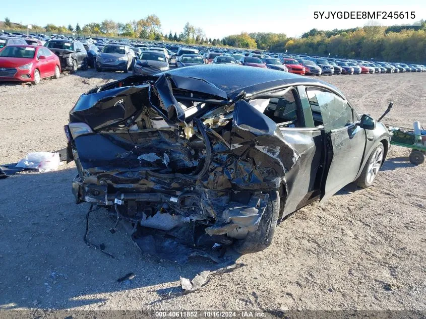 2021 Tesla Model Y Long Range Dual Motor All-Wheel Drive VIN: 5YJYGDEE8MF245615 Lot: 40611852