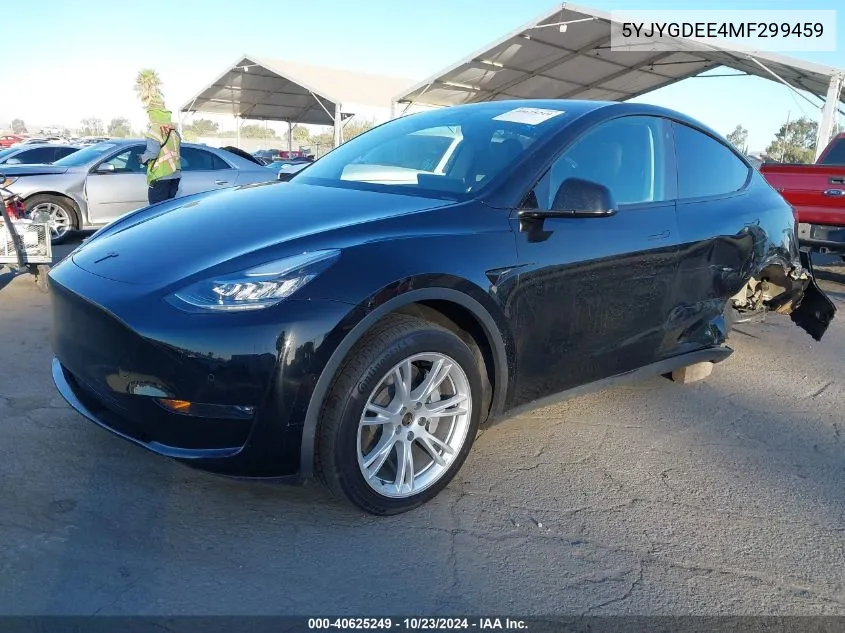 2021 Tesla Model Y Long Range Dual Motor All-Wheel Drive VIN: 5YJYGDEE4MF299459 Lot: 40625249