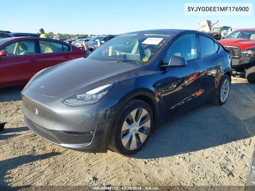 2021 Tesla Model Y Long Range Dual Motor All-Wheel Drive VIN: 5YJYGDEE1MF176900 Lot: 40665112