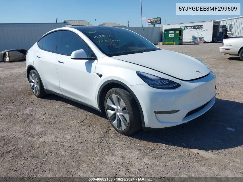 2021 Tesla Model Y Long Range Dual Motor All-Wheel Drive VIN: 5YJYGDEE8MF299609 Lot: 40682183