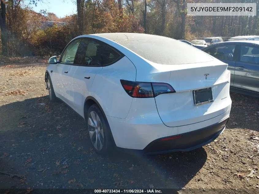 2021 Tesla Model Y Long Range Dual Motor All-Wheel Drive VIN: 5YJYGDEE9MF209142 Lot: 40733434