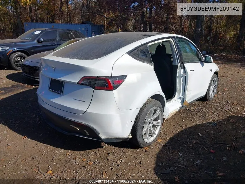 2021 Tesla Model Y Long Range Dual Motor All-Wheel Drive VIN: 5YJYGDEE9MF209142 Lot: 40733434