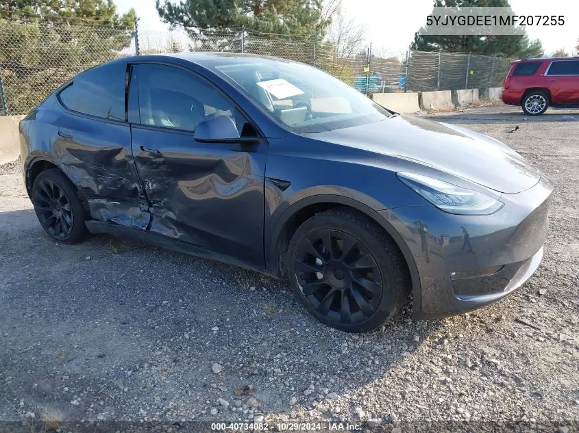 2021 Tesla Model Y Long Range Dual Motor All-Wheel Drive VIN: 5YJYGDEE1MF207255 Lot: 40734082