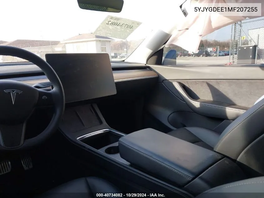 2021 Tesla Model Y Long Range Dual Motor All-Wheel Drive VIN: 5YJYGDEE1MF207255 Lot: 40734082