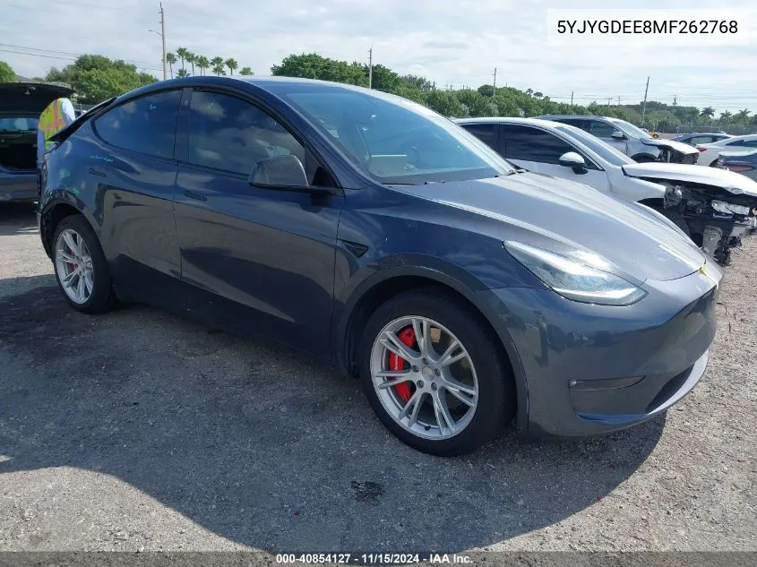 2021 Tesla Model Y Long Range Dual Motor All-Wheel Drive VIN: 5YJYGDEE8MF262768 Lot: 40854127