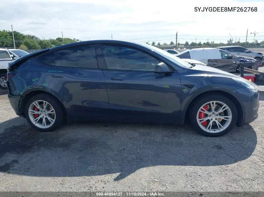 2021 Tesla Model Y Long Range Dual Motor All-Wheel Drive VIN: 5YJYGDEE8MF262768 Lot: 40854127