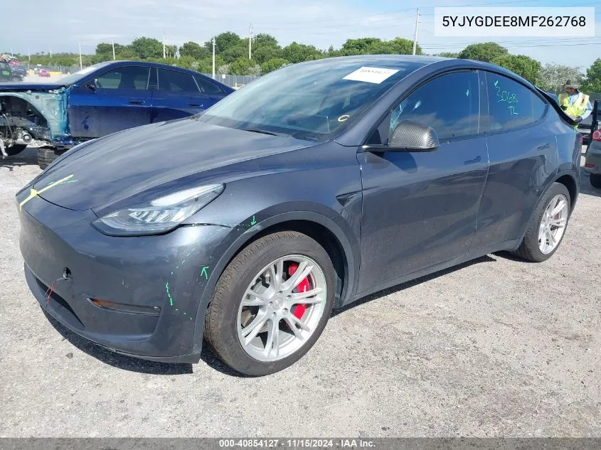 2021 Tesla Model Y Long Range Dual Motor All-Wheel Drive VIN: 5YJYGDEE8MF262768 Lot: 40854127