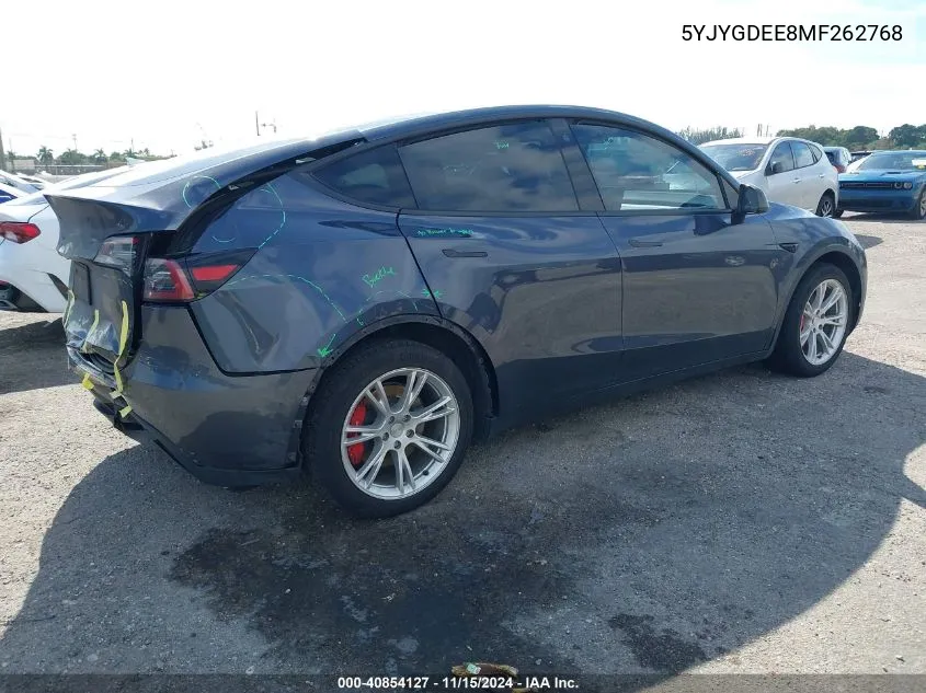 2021 Tesla Model Y Long Range Dual Motor All-Wheel Drive VIN: 5YJYGDEE8MF262768 Lot: 40854127